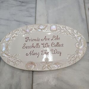 Beach House Friends Seashells Decorative Plaque Coastal Cottage Decor